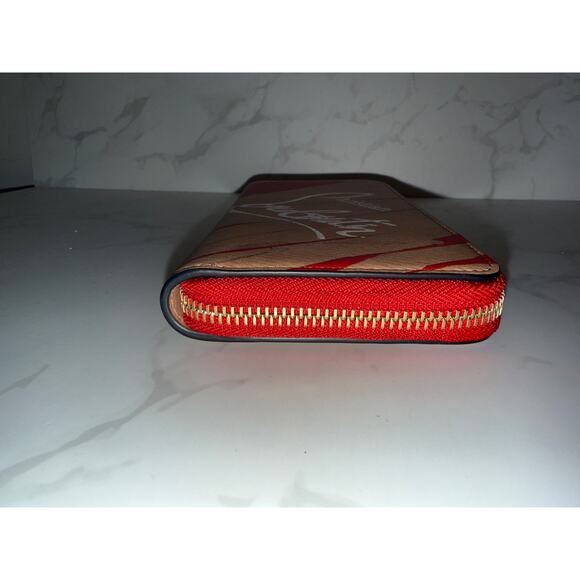 Christian Louboutin Panettone Zip Wallet in Kraft/Red - Picture 5 of 7